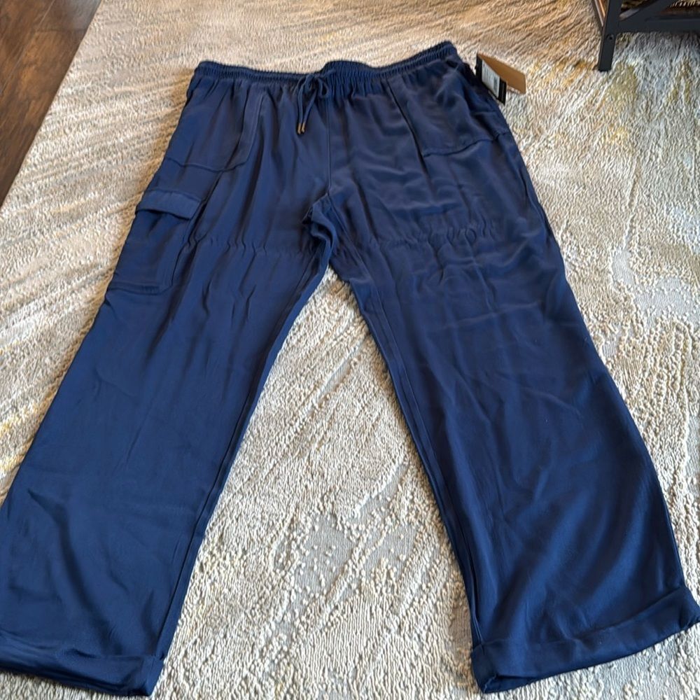 Frye Cargo Pants Utility size 1X navy new with tags
Relaxed fit; Straight leg